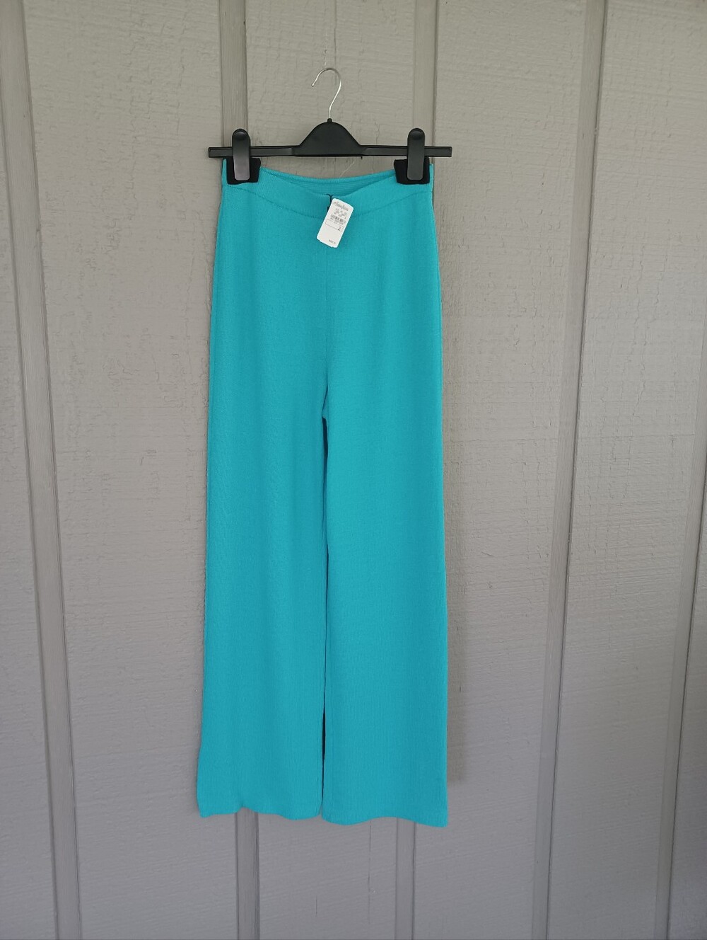 St John Santana Knit Pants Size 2 Women Wool Blend High Rise Wide Leg Pull On